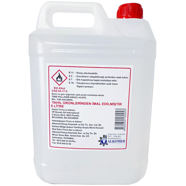 Alkomed 5 Litre 96 Derece Etil Alkol